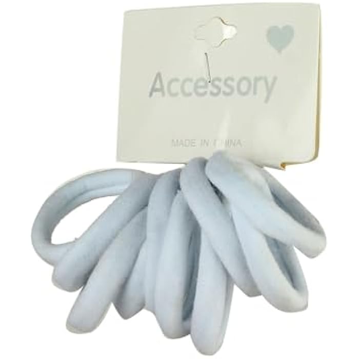 Elastic Circled Hair Tie 10 Pcs For Girls - White - Image 3